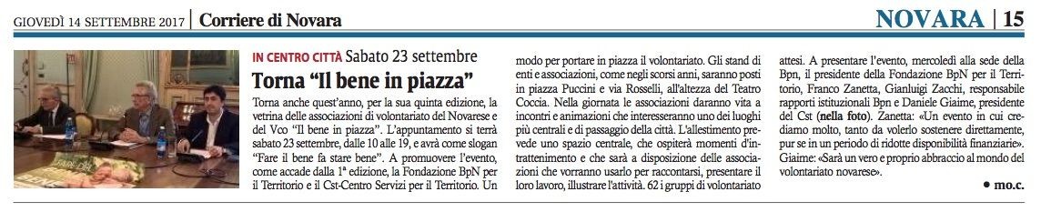 GIOVEDÌ 14 SETTEMBRE 2017 | Corriere di Novara